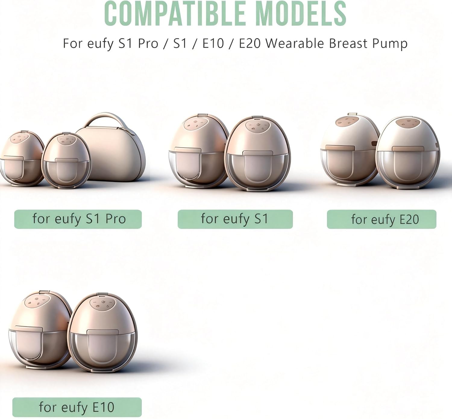 18PCS Breast Pump Parts, 8PCS Duckbill Valves & 4PCS Silicone Diaphragm & 6PCS Spout Cap Compatible with eufy S1 Pro / S1 / E10 / E20 Wearable Breast Pump, Replace for eufy Pump Parts and Accessories
