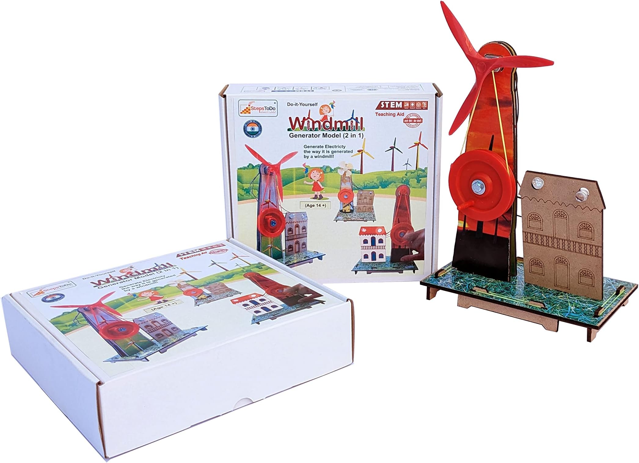 Wind Turbine Science Kit. Windmill Making Kit for Students. Electricity from Flowing Air. Science Teaching and Learning Aid