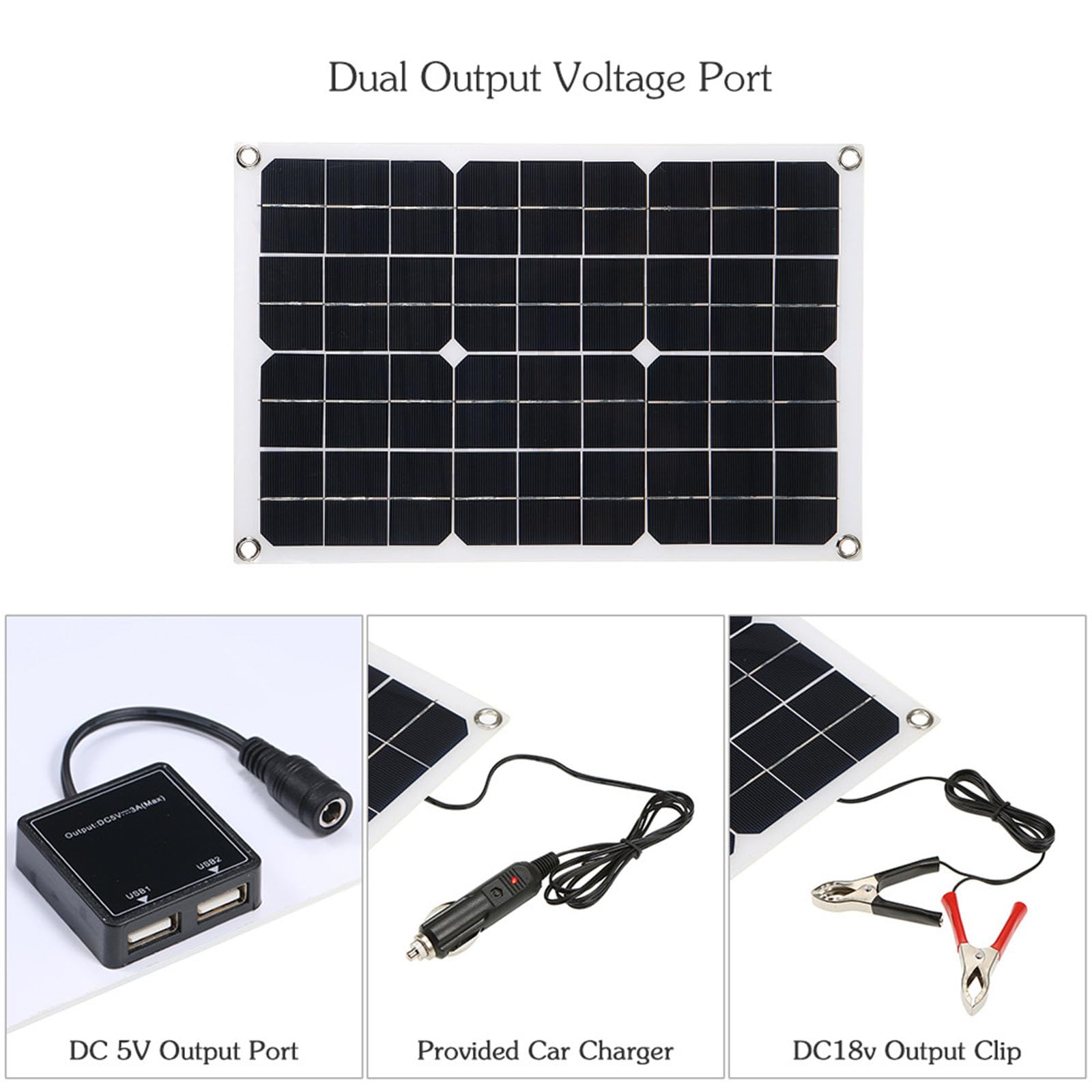 Kit De Panel Solar Monocristalino Impermeable | Módulo Solar a Prueba de Intemperie, Controlador de Carga, Accesorios Completos de Montaje para Camper, Marino y Emergencia