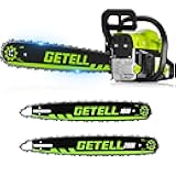 Getell 58cc Gas Chainsaw 20 Inch & 18 Inch Bar – 3.6 HP Gas Powered Chainsaw with Easy-Start, Pro Anti-Vibration for Farm, Ranch, and Ranch & Heavy-Duty Work (G338 PRO)