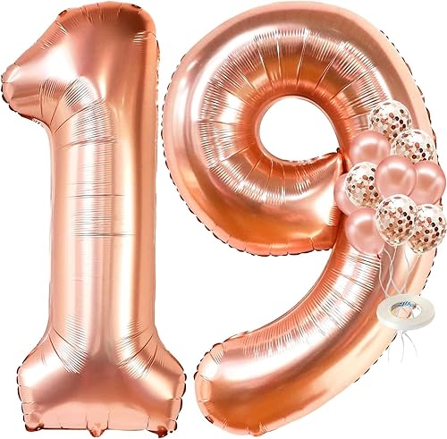 Globo de oro rosa con el número 1 para cumpleaños con el globo oro rosa del número 6 de 40 pulgadas, un globo para globos de primer cumpleaños