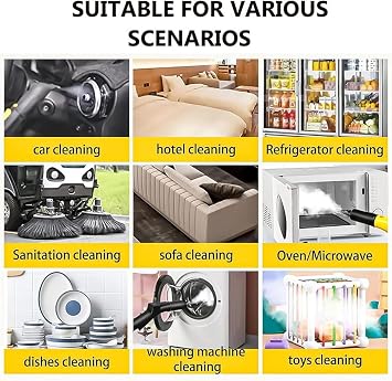Multi-Purpose High Temp Steam Washe, 15S Fast Heat Up, 2500 W High Pressure Steam Cleaners with 6 Accessories, 3.5 L Tank