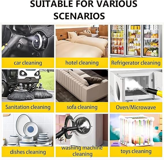 Multi-Purpose High Temp Steam Washe, 15S Fast Heat Up, 2500 W High Pressure Steam Cleaners with 6 Accessories, 3.5 L Tank