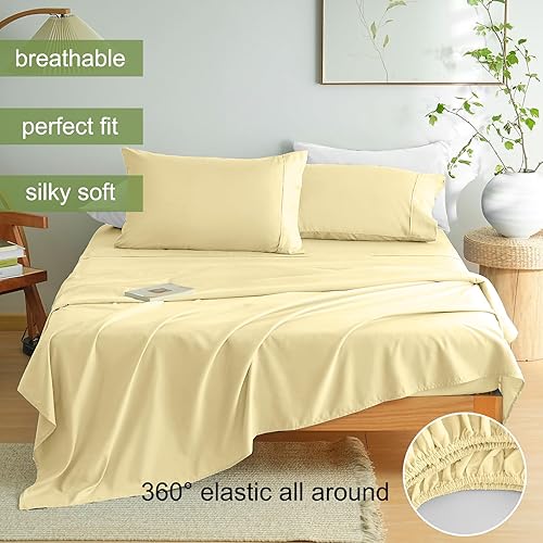 Miniatura 2 de Mohap - Juego de sábanas de microfibra cepillada, ropa de cama suave de lujo, resistente a la decoloración