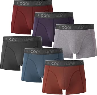 BAMBOO COOL Bamboo Boxers Mens Anti Chafing Underwear Men Boxer Shorts Breathable Pants Trunks 6er Pack