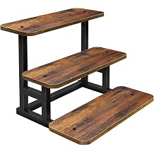 Lilybud--lily 3 Tier Cupcake Stand, Wooden Risers Display Stands Stepped Dessert Table Display Set with Metal Frame Tiered Tray Stand Serving Trays for Party Farmers Market Display