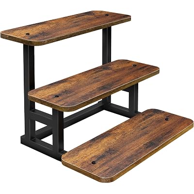 Lilybud--lily 3 Tier Cupcake Stand, Wooden Risers Display Stands Stepped Dessert Table Display Set with Metal Frame Tiered Tray Stand Serving Trays for Party Farmers Market Display