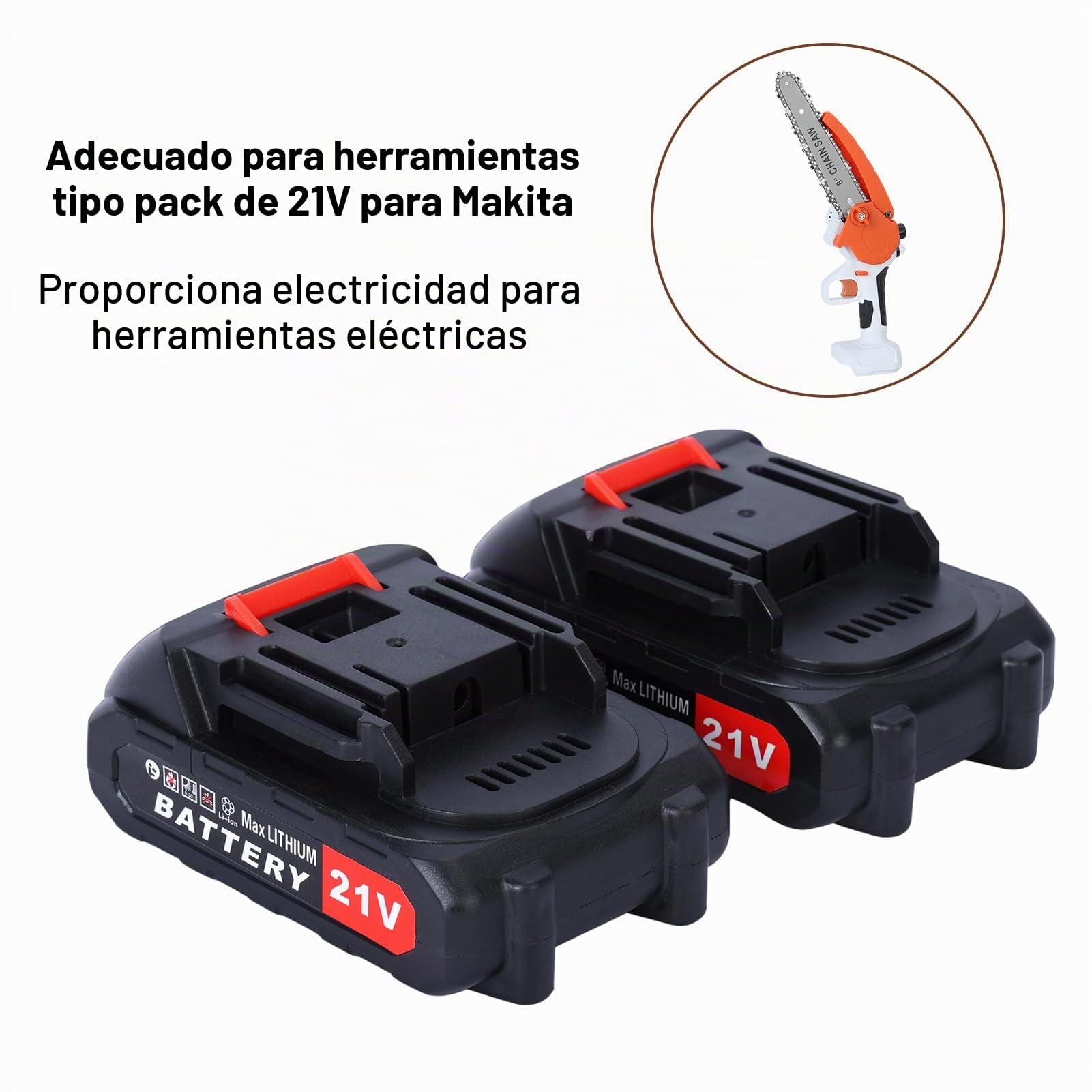 Batería de repuesto para desbrozadora, batería de litio recargable, compatible con recortadoras con batería, batería potente para herramientas eléctricas para cortacéspedes 21V 3000mAh