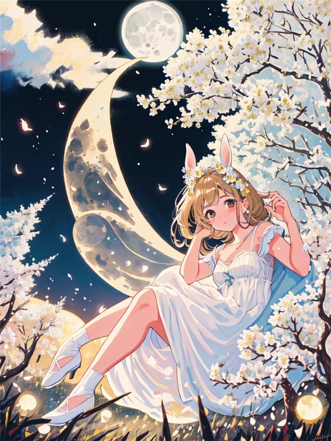 Peinture Diamant Kits Adultes et Enfants Cadeau Créatif Fée Lapin 5D