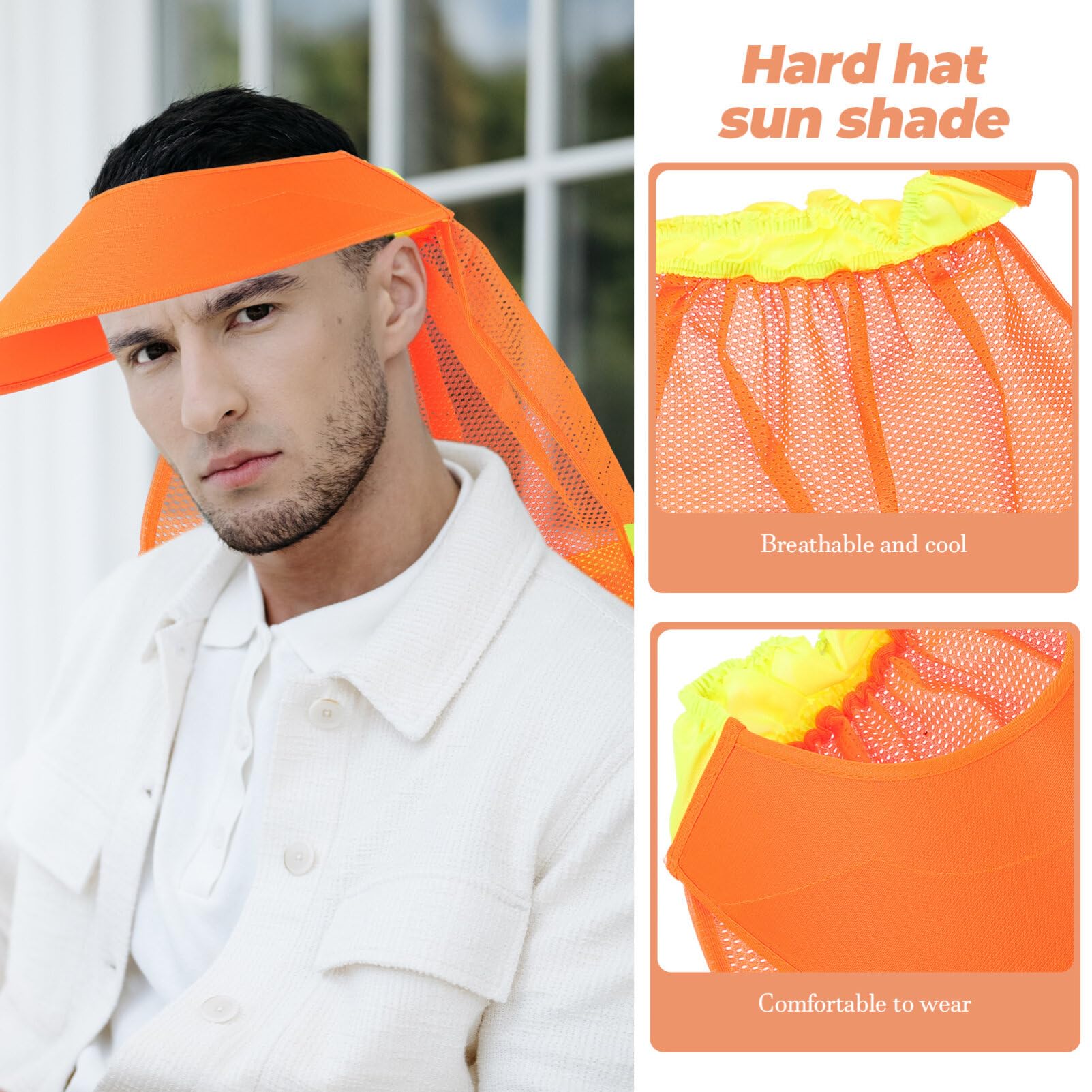 OSALADI Sombrero Duro Visera Solar y Protección Cuello Sombrero De Seguridad Sombreado Completo y Diseño Transpirable para Construcción para Ambientes Laborales