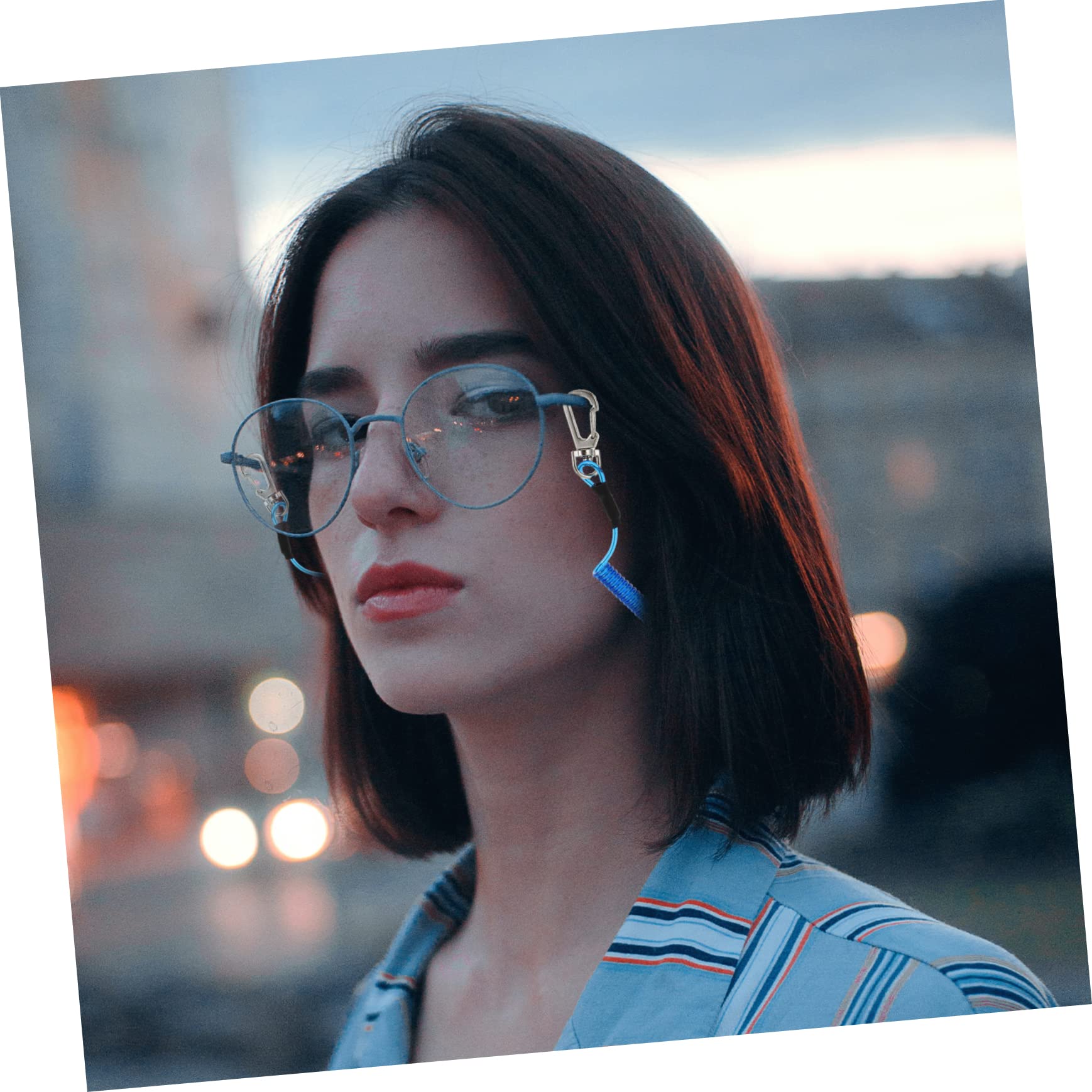 SEWACC 6pcs Breakaway Cable Spring Safety Rope TPU Fishing Cable Key Chain for Outdoor Sports