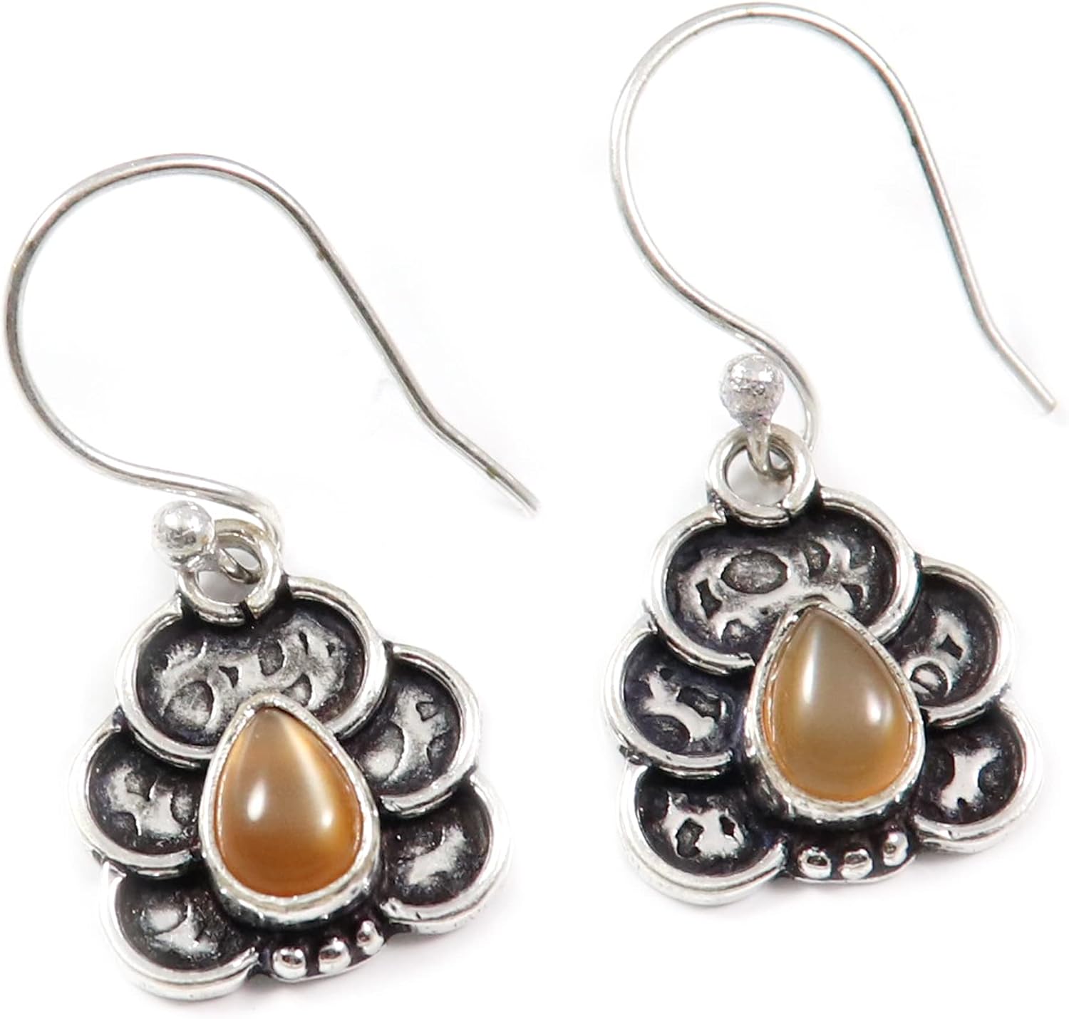 Grey Moonstone Peridot Faceted Rainbow Moonstone Gemstone 925 Sterling Silver Drop/Dangle Earring Handmade Jewelry Goyal Exports SEG170