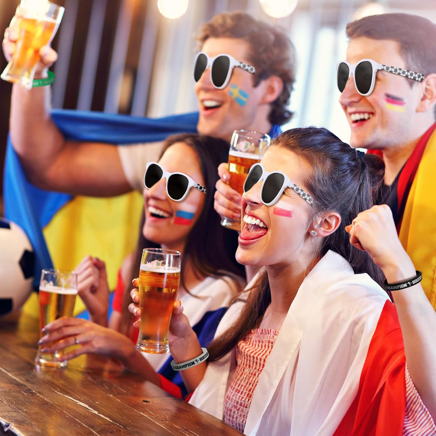 Soulchen Sport Gifts Bulk Men Sunglasses and Silicone Bracelet Sport Team Gift for Party Decor Goodie Bag Fillers