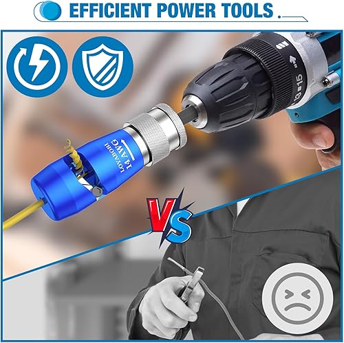 Miniatura 4 de Pelacables para taladro, 13 piezas, 68101214 AWG para pelar rápidamente, juego de herramientas de puntas de cables de calibre estadounidense, kit de