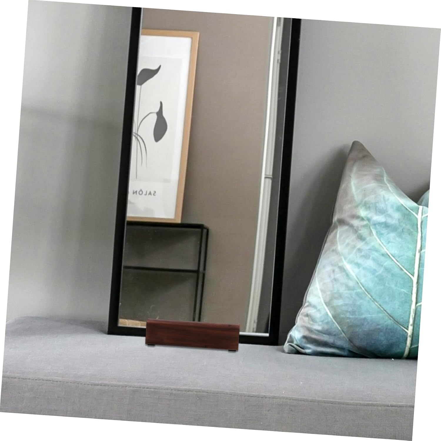 Gadpiparty Luxury Wooden Floor Mirror Stand Stand for Mirror Large Holder Walnut Finish