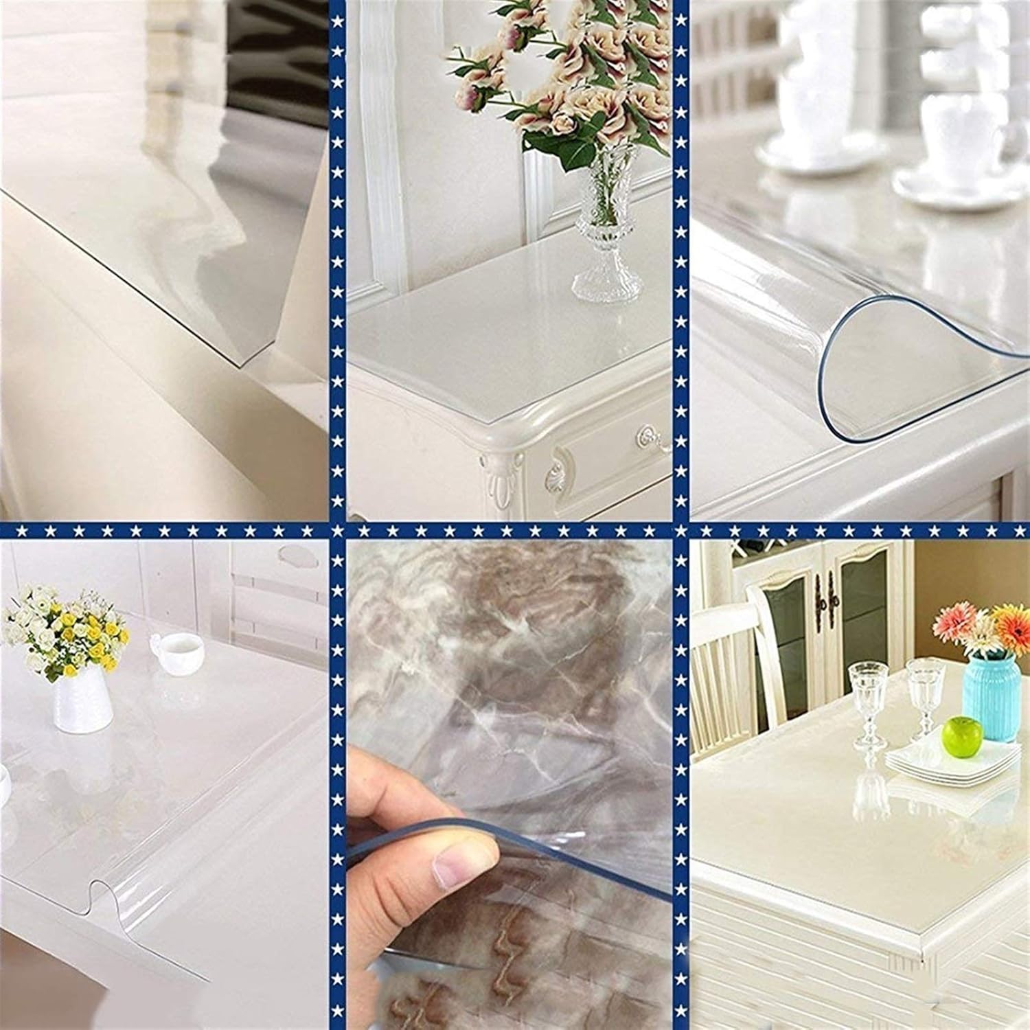 Dining Coffee Table Furniture Cover Clear Plastic Tablecloth Waterproof Wipeable Vinyl Cloth PVC Rectangle Desk Mat for Office Computer Floor Mat Chair Pad (Color : 1.6mm Size