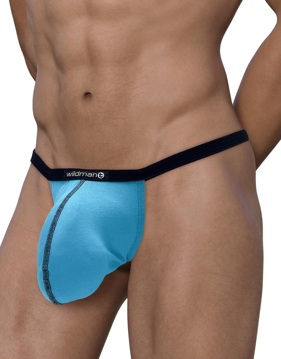 Wildmant Modal Micro Thong Big Boy Pouch Baby Blue