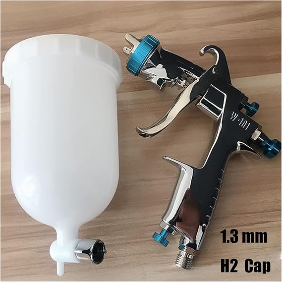 Sand Blaster Gun Kit Plastic 400cc Cup Spray Gun W-101 Air Spray Gun Hand Manual Spray Gun,1.0/1.3/1.5/1.8mm, W101 Sprayer Air Spray Gun (Color : 1.3mm H4 Cap)