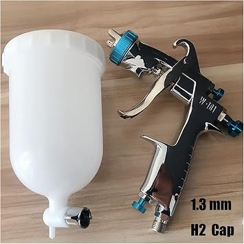 Sand Blaster Gun Kit Plastic 400cc Cup Spray Gun W-101 Air Spray Gun Hand Manual Spray Gun,1.0/1.3/1.5/1.8mm, W101 Sprayer Air Spray Gun (Color : 1.3mm H4 Cap)