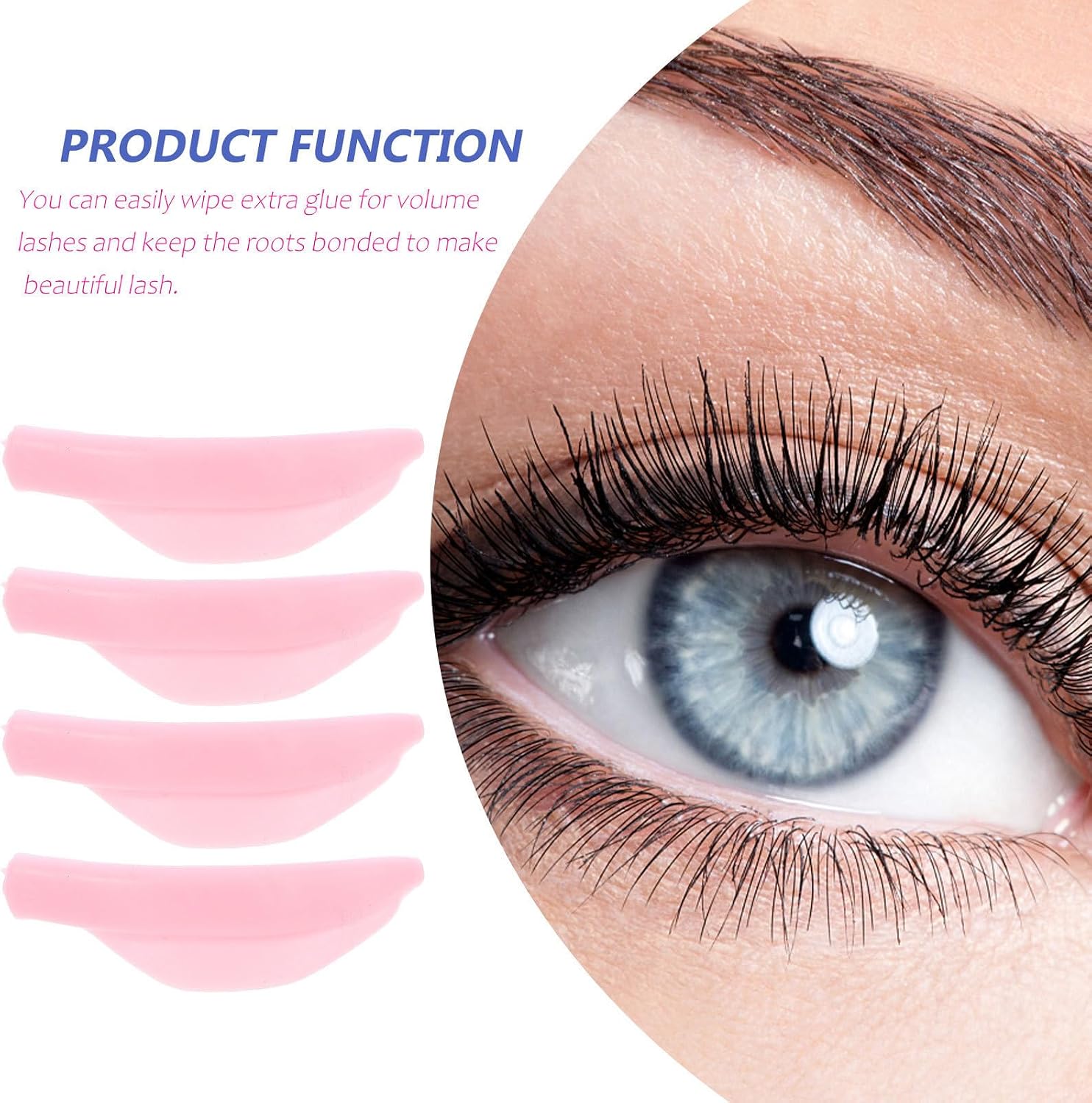 4 Pairs Silicone Eyelash Perming Pads for Lash Lift with Curled Effect, Cute Design Cool Perm Lash Pads for Professional Eyelash Perming and Beauty Salon Use image 3