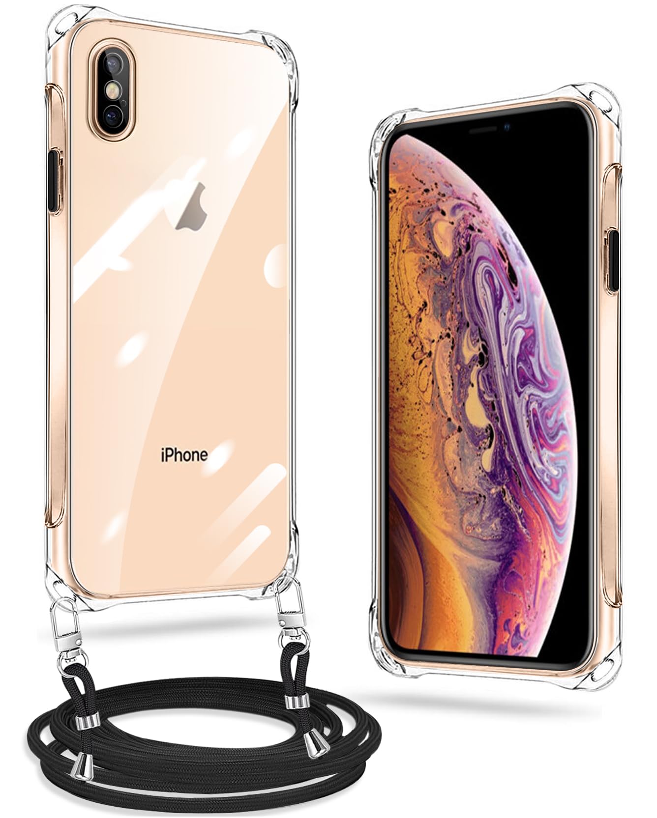 Amazon.co.jp: iPhone Xs Max ケース クリア ネック ショルダー  