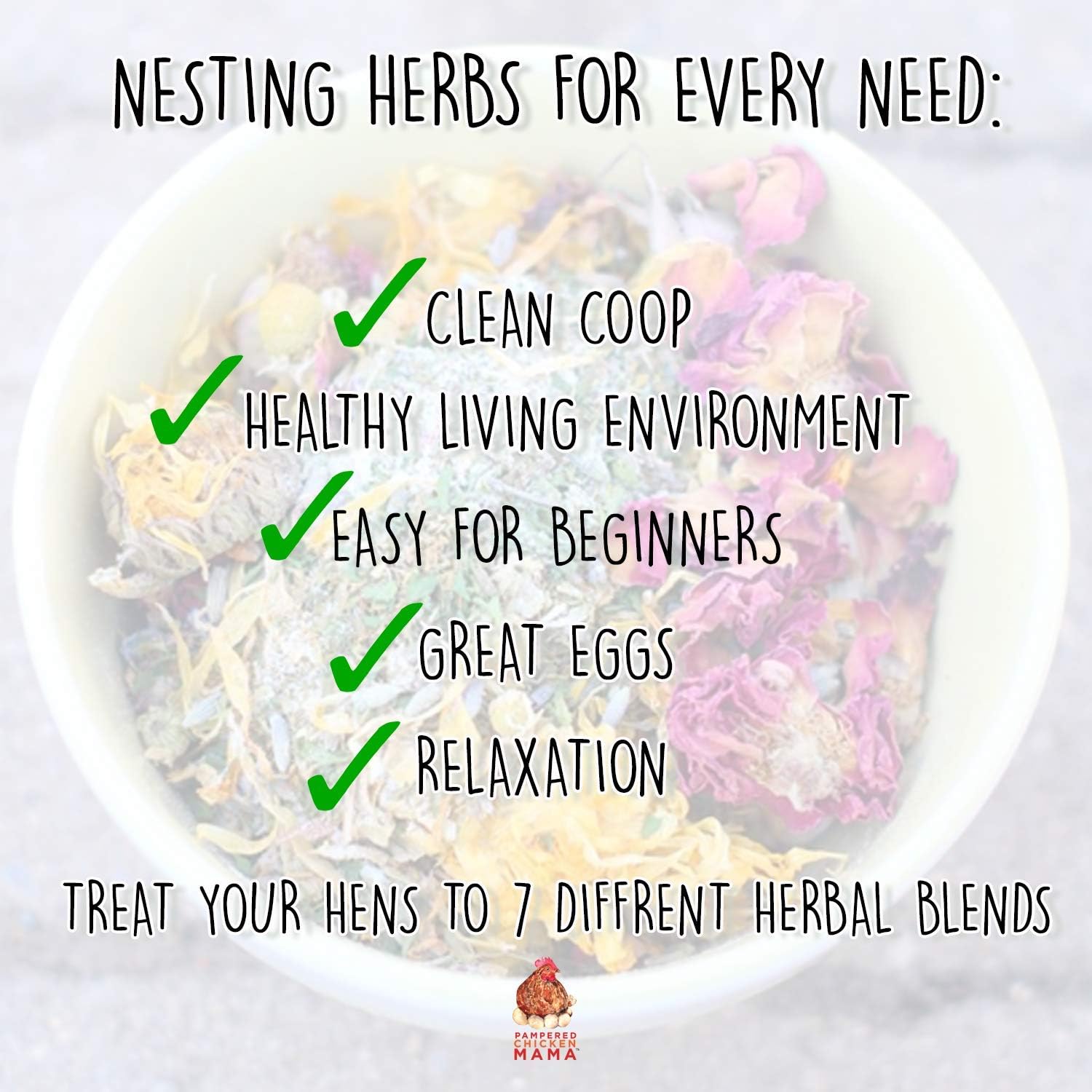 Pampered Chicken Mama Backyard Chicken Nesting Herb Starter Bundle - 7 Different Nesting Herb Blends! (3 lbs Total) image 3