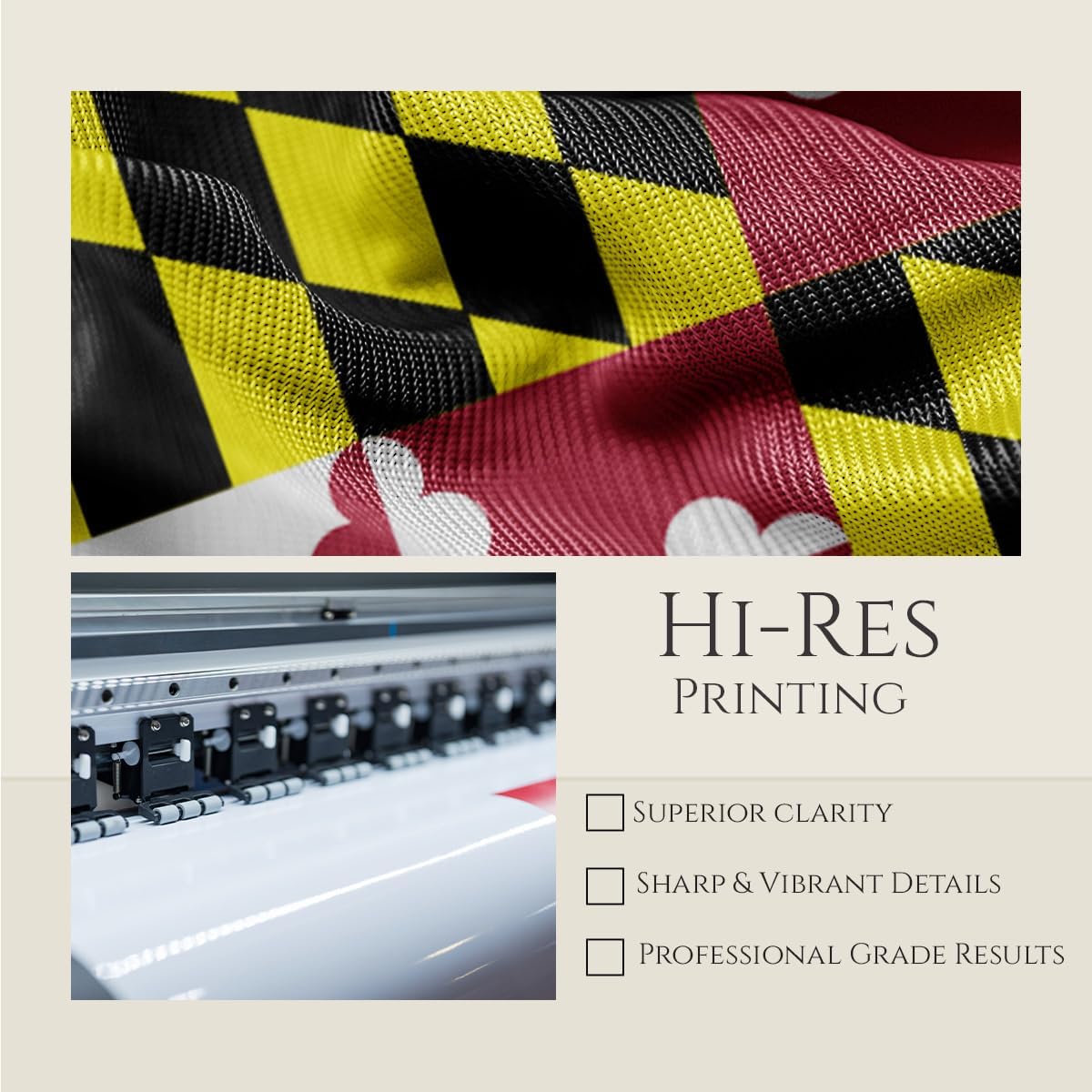 Promopatriot Maryland State Flag - 2x3 ft - 200D Nylon US State Of Maryland Banner with 2 Brass Grommets - UV Resistant - Sharp Colors, 2' x 3' Feet, 90x60 Cm