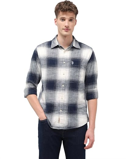 U.S. Polo Assn. Denim Co. Men's Tartan Checked Slim Fit Shirt