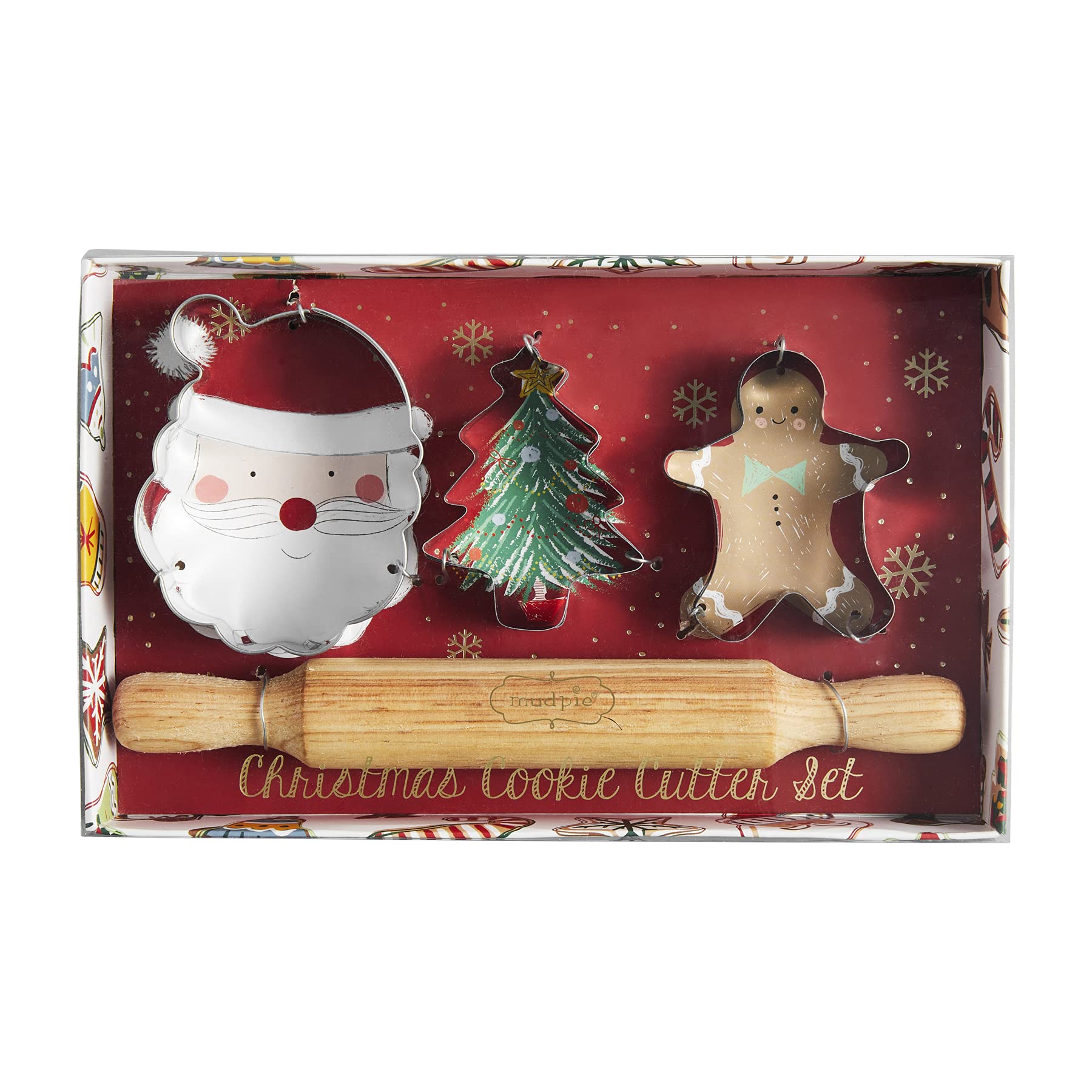Emporte-pièces biscuits de Noël rouge Mud Pie coffret enfant