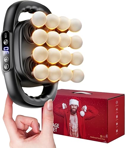 Juego de mini pistolas de masaje de 16 cabezas, pistola de masaje de tejido profundo de 16 unidades y 8 cabezales con 30 niveles y 3 modos para