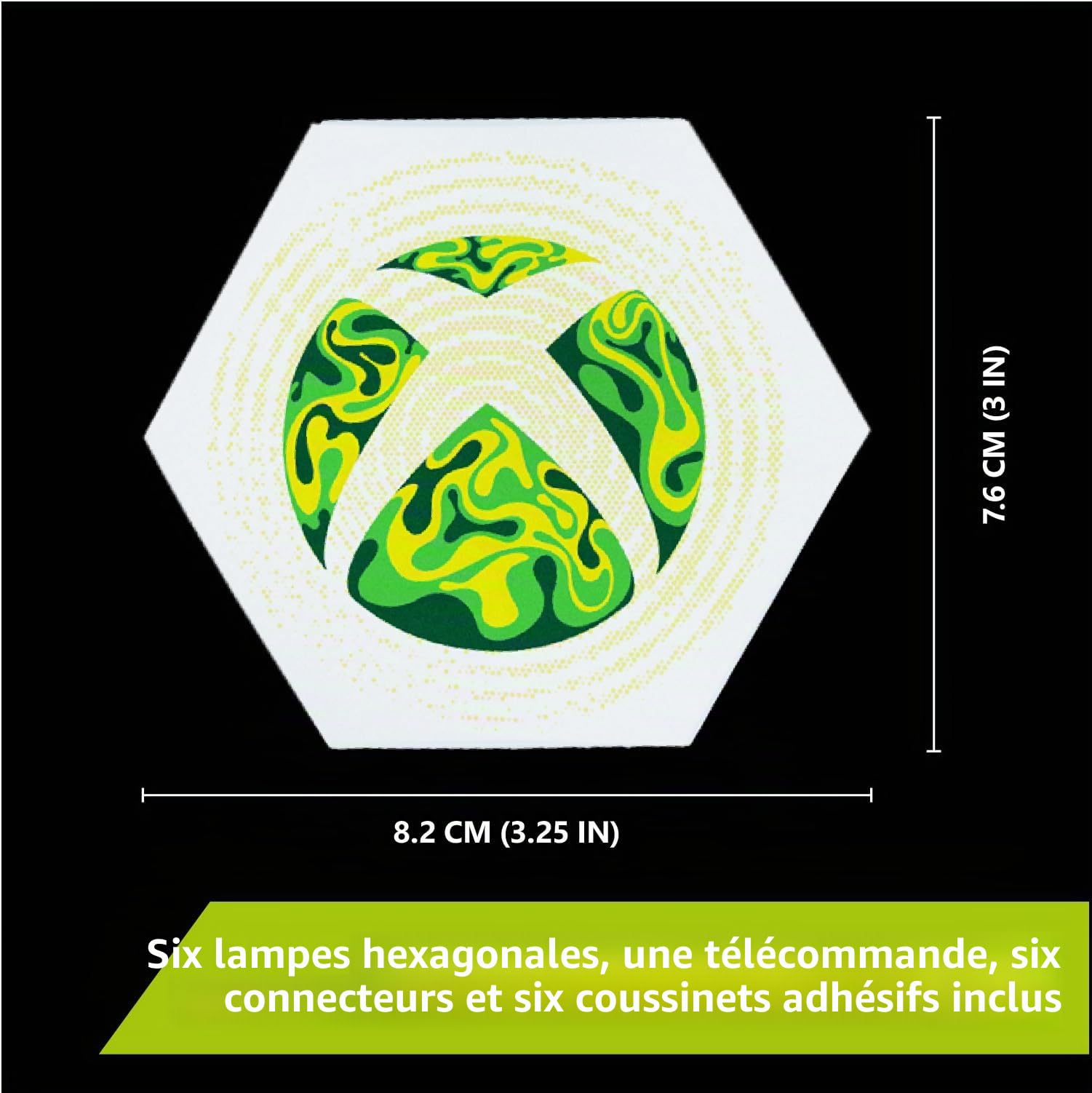 Paladone Hexagon LED Lights, XBox Free Standing or Wall Mountable Customizable Game Room Decor Lighting with Remote-Controlled Light Phasing and Music Reactive Modes