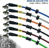 Vista 9 de Manguera de aceite hidráulico para motocicleta Fewfuss - Línea de aceite 28 28 grados M10 de acero trenzado para freno y embrague para moto