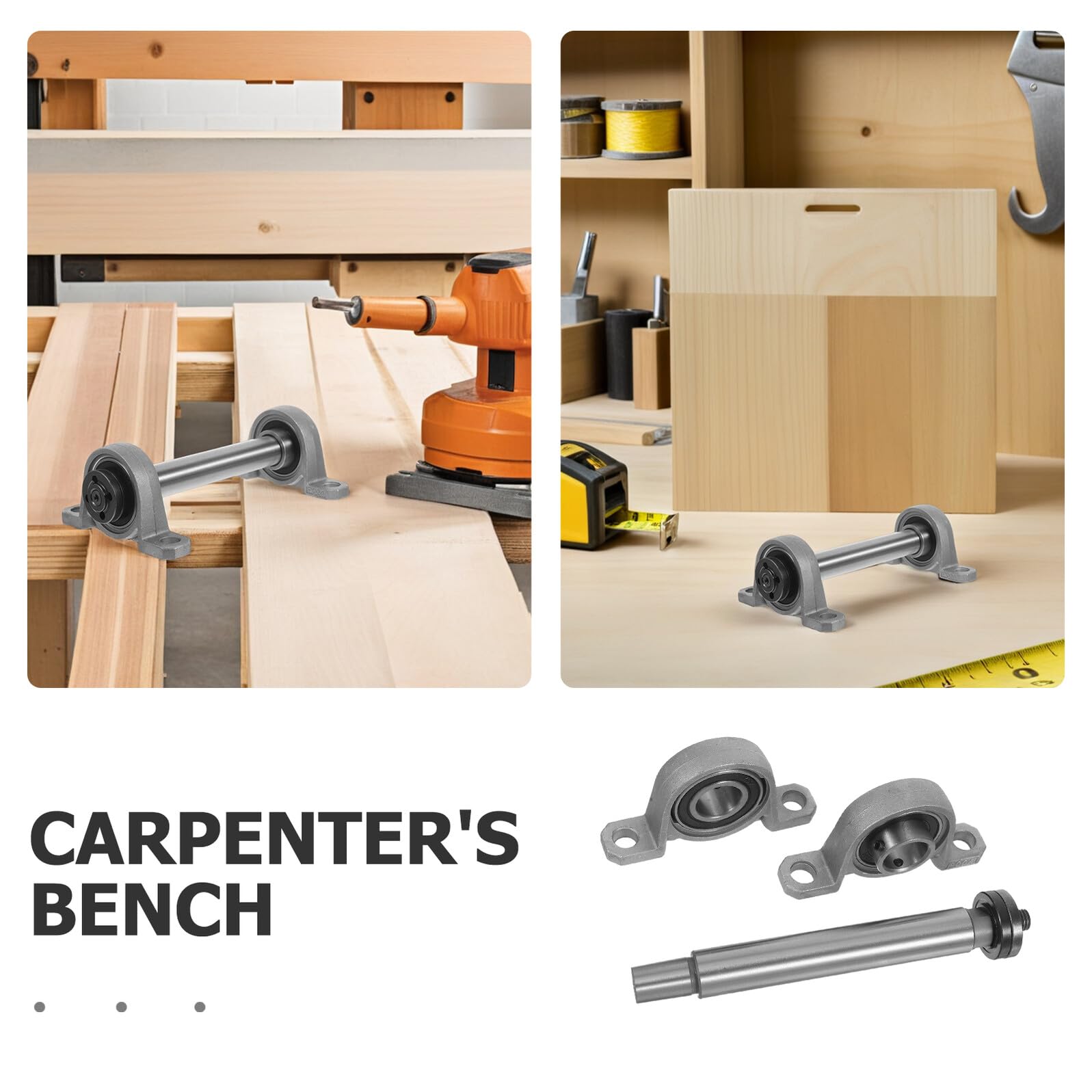 WOONEKY Obrotowy Uchwyt Wrzeciona Do Tokarki Stolarskiej Łożysko i Koło Pasowe Do Stołowej Akcesoria Warsztatowe Szybka Wymiana i Trwałość Kompatybilny z Narzędziami Obrotowymi