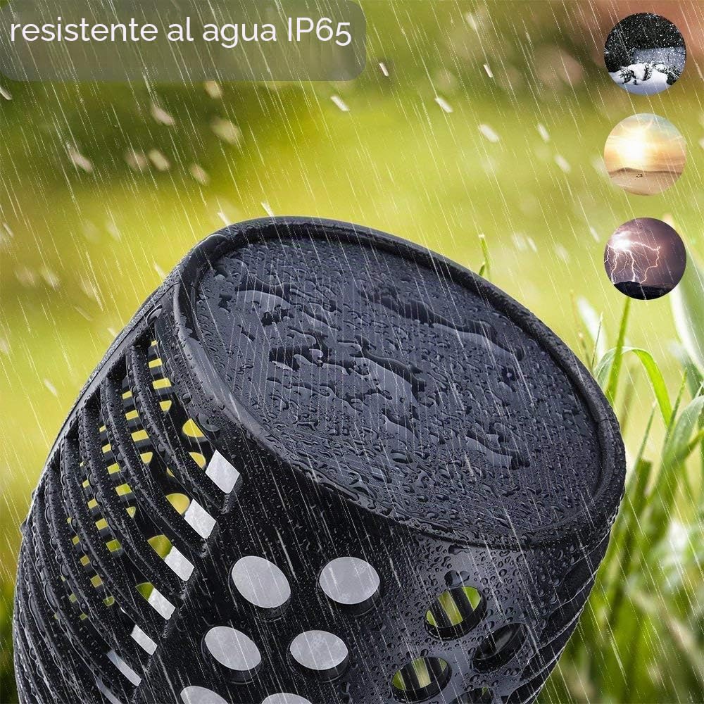 FVTLED Jardín solar, luz solar, 96 LED, encendido y apagado automático hasta el amanecer, (sensor de luz), luz de jardín, lámpara exterior, resistente al agua IP65