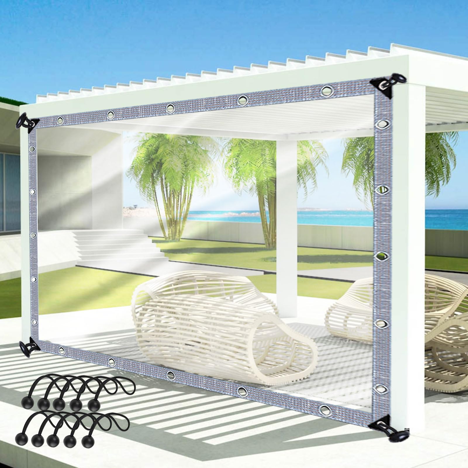 Lona impermeable contra lluvia para proteger muebles y toldos de camping
