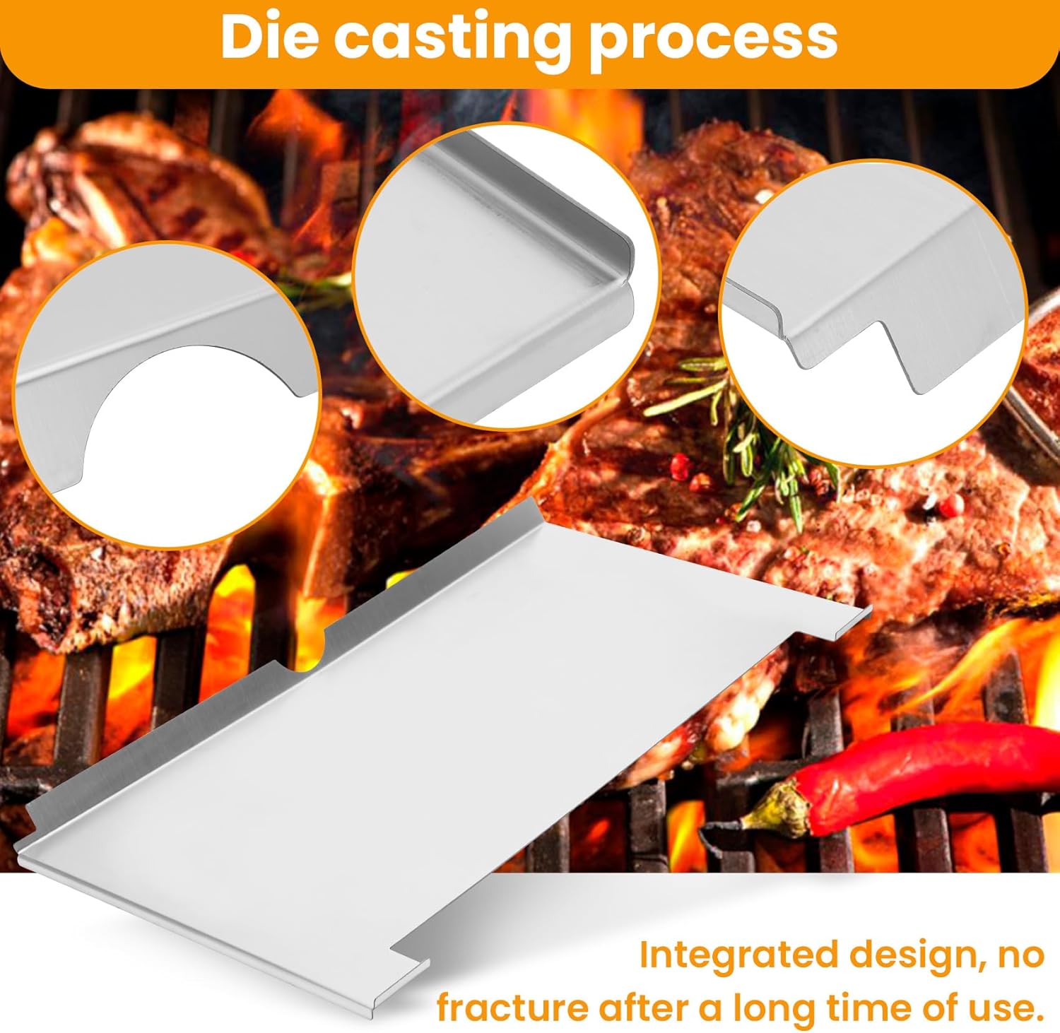 Fengind| Drip Tray Heat Baffle Replacement for Traeger Timberline 1300 Series Pellet Grills, 304 Stainless Steel Heavy Duty Steel Drip Pan Compatible with Traeger KIT0237, Traeger Pellet Grill