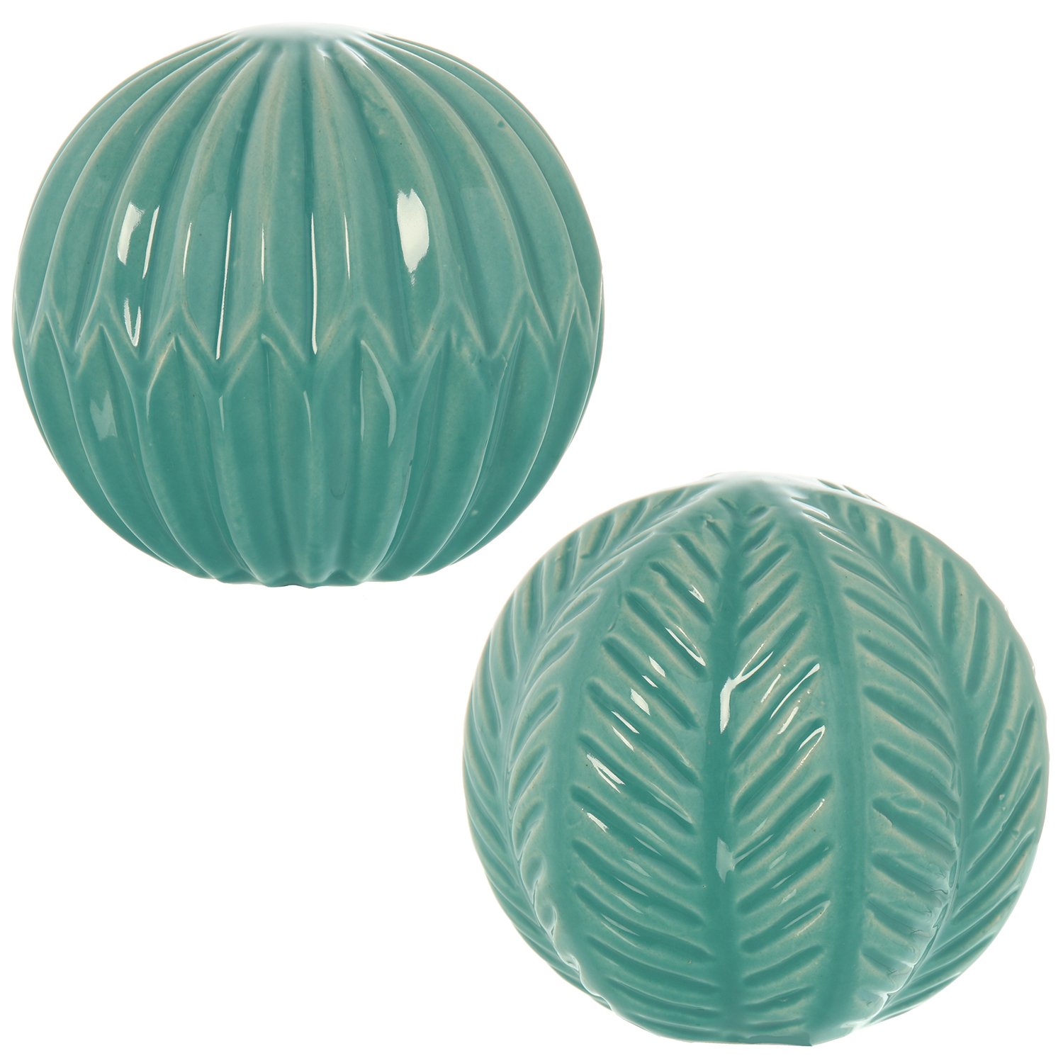 Boules en céramique vert mer DRW objets d'art design intérieur