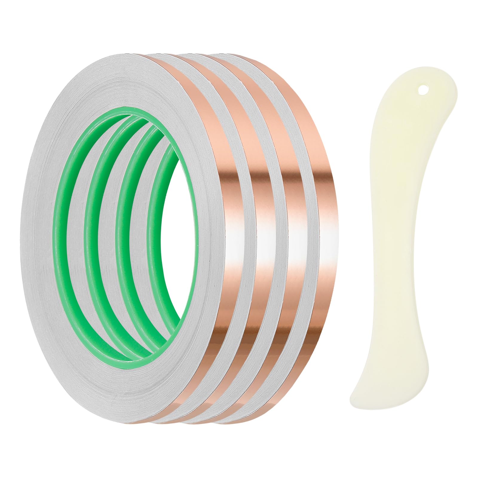 PATIKIL Copper Foil Tape, (10mm x 20m) (4Set), Double Conductive Adhesive Tape with Correction Tool, Suit for - Guitar EMI/RFI Shielding/Electrical Repairs — image 1