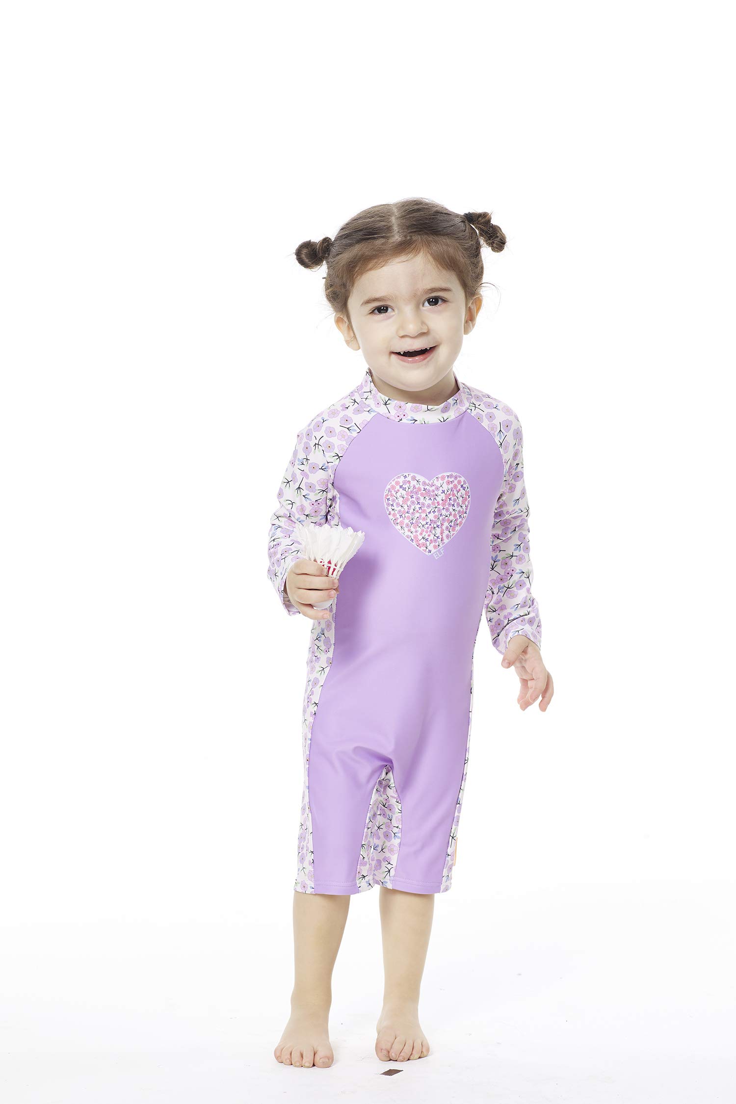 BONVERANO Costume Intero Resistente alle Maniche a 3/4 per Neonate Protezione UV 50+