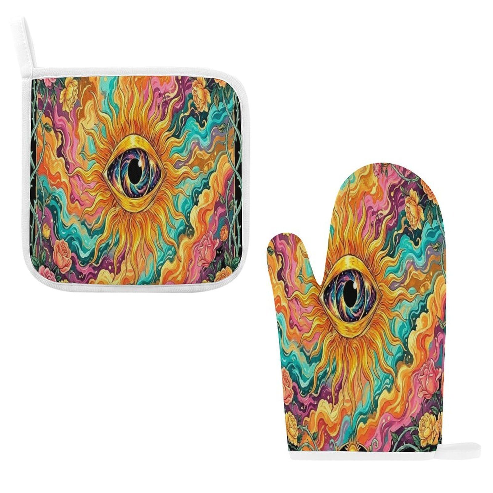 Fodpand Style Boho Eye Oven Mitts And Pot Holders Sets