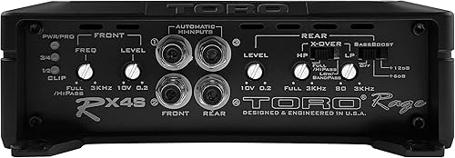 Miniatura 4 de TORO TECH - RX4S, 80 vatios x 4 RMS  4 ohmiosamplificador de coche de 4 canales, diseño de calidad de sonido clase AB, encendido automático