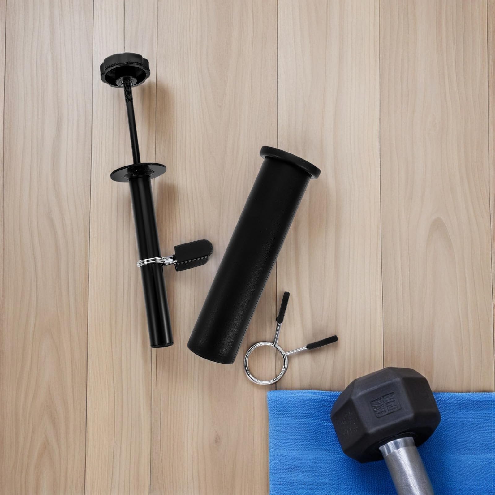 FRCOLOR Pasador para Pila de Pesas de Gimnasio, Adaptador de Barra Negro