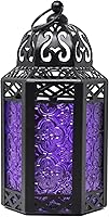 Vista 50 de VELA LANTERNS Farol portavelas decorativo, marroquí, gótico, morado, de 10.5 pulgadas, para mesa o colgar, decoración de Ramadán, decoración