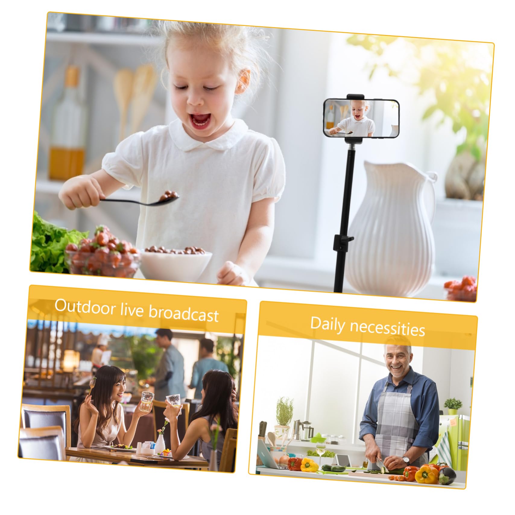 1set Supporto Telefonico Per Live Streaming Treppiede Per Smartphone Per Videochiamate Conferenze e Gioco Compatibile Con Dispositivi Da Design Compatto e Facile Da Riporre
