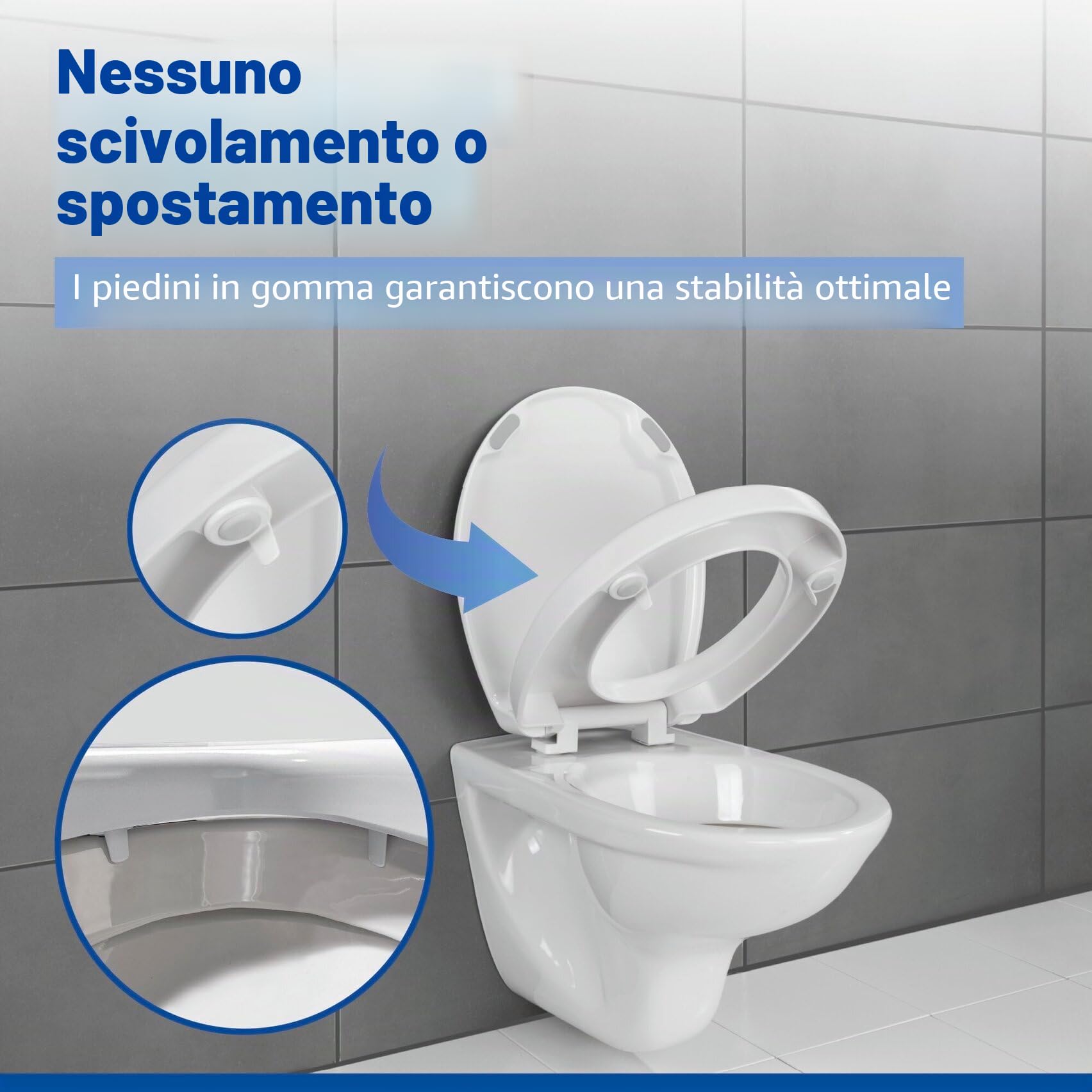 Wenko Sedile WC Secura Comfort, antibatterico, rialzata, Termoindurente, 3737 x 7 x 4443.5 cm, Bianco