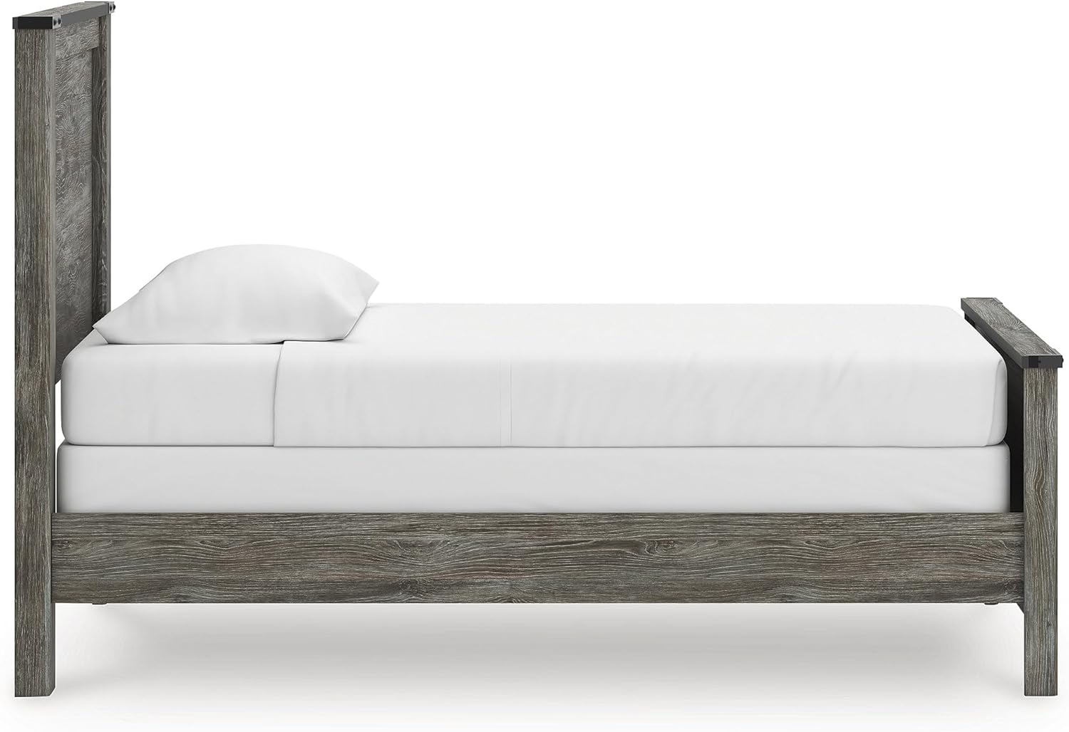 Signature Design by Ashley Frandern Industrial Panel Bed with Nailhead Accents, Foundation or Box Spring Needed, Twin, Gray - Image 9