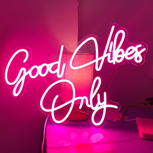 Good Vibes Only Letrero de neón para regalo de pared, decoración de neón para el hogar, pub, club, fiesta, Navidad
