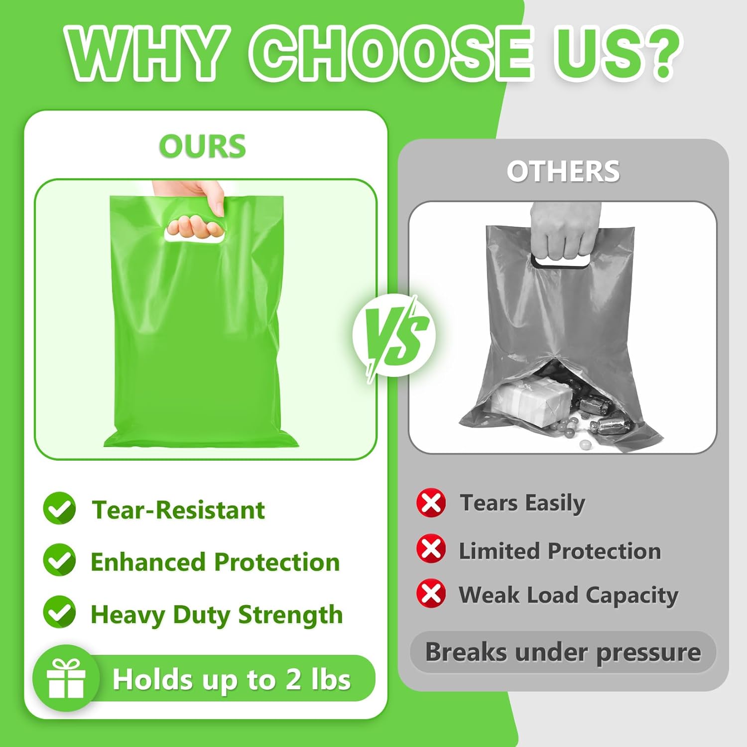 ANZNKU 50 PCS Multicolor Party Favor Bags 8"x11", Goodie Bag for Candy Book Jewelry Craft, Plastic Gift Bags with Die Cut Handles for Birthday, Valentine, Wedding, School Events & Small Business - Image 8