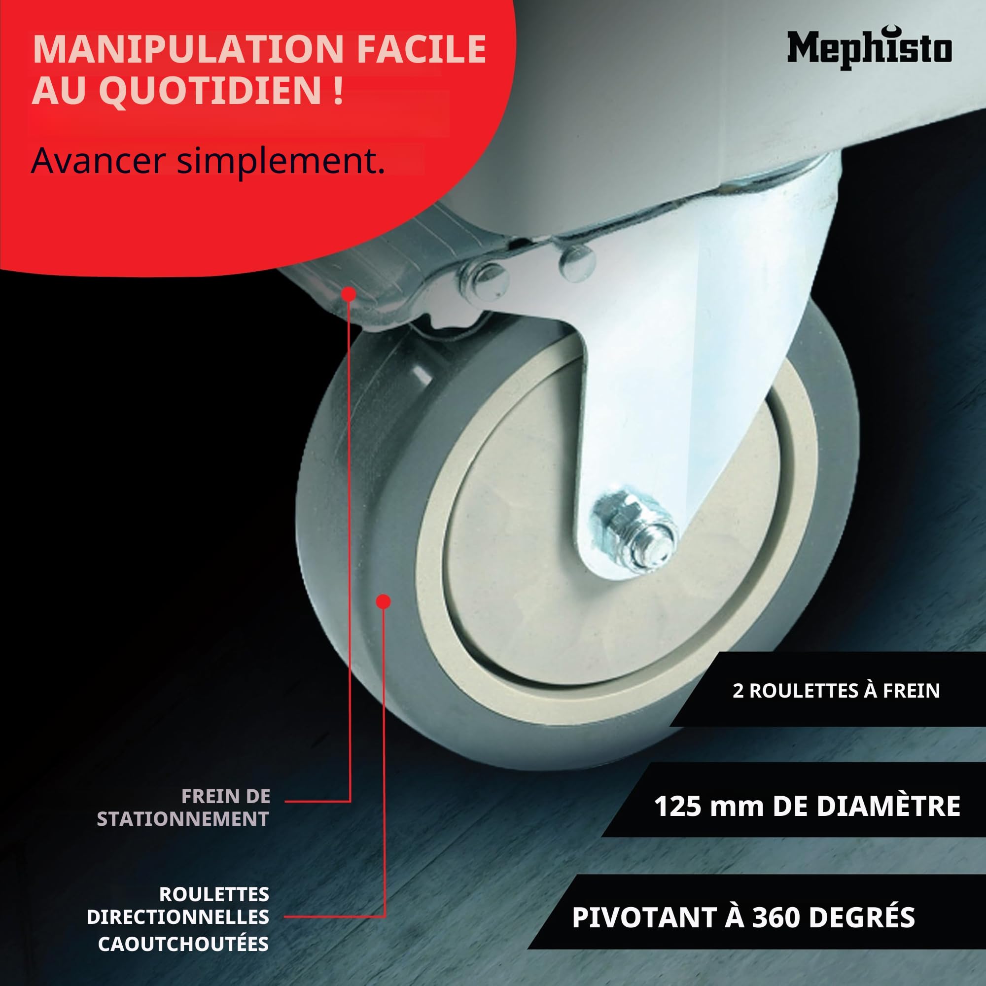 Mephisto Chariot à Outils 8 tiroirs avec Outils tels Que clé à molette, cliquet avec boîte à Noix, clé à sifflet, etc. dans des tiroirs remplis de Carbone