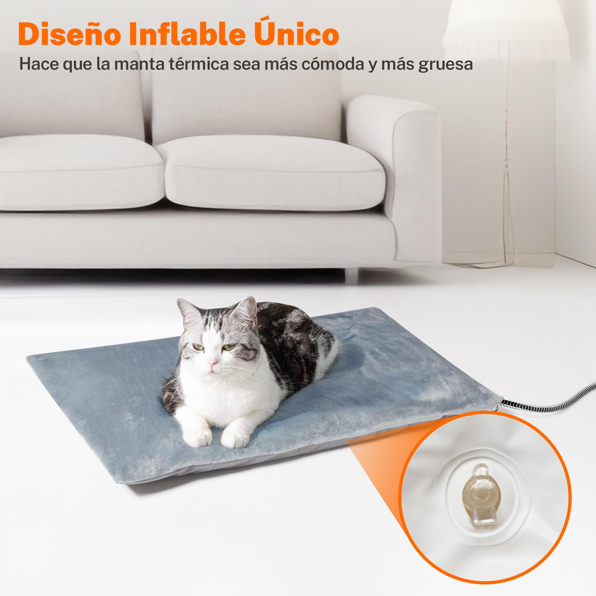 Toozey Manta Electrica para Mascotas Exterior con Cubierta Impermeable y Tubo Antimordedura, Manta Termica para Recién Nacidos, Embarazadas, Ancianos, Articulaciones Lesionados, Gato y Perro, 70X40cm